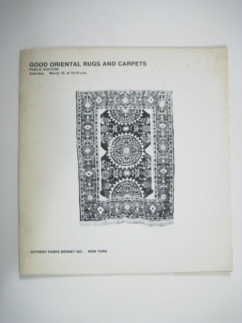 Good Oriental Rugs Carpets Sotheby Parke Bernet IAuction Catalog March 10 1973
